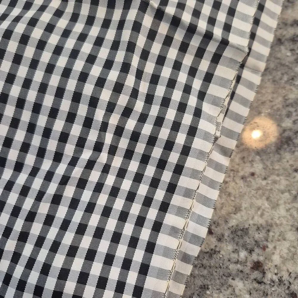 Fabric, Black & White Polyester Gingham Taffeta, 45